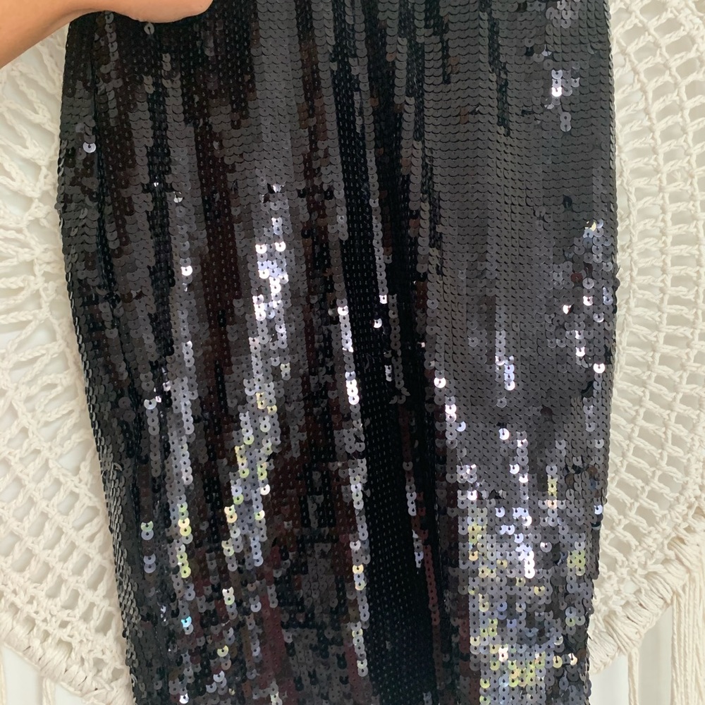 Charlotte Russe black sequin pencil/bodycon skirt